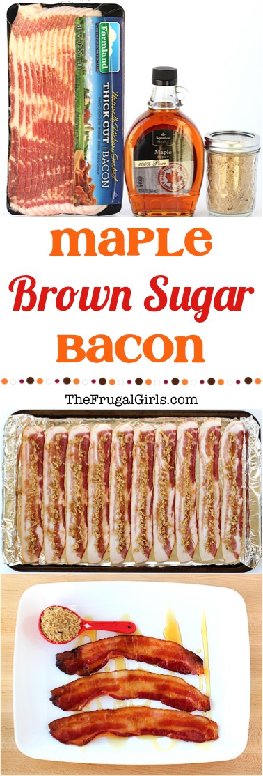 Easy Maple Brown Sugar Bacon Recipe at TheFrugalGirls.com