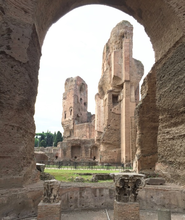 Top Rome Italy Travel Tips Roman Baths at Caracalla from TheFrugalGirls.com