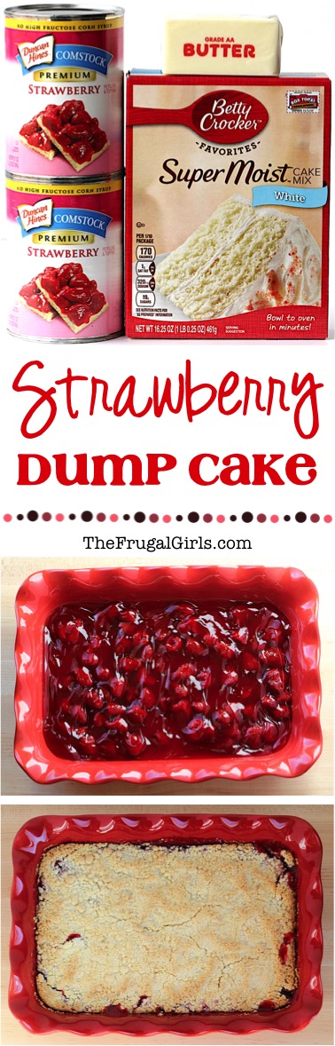 Strawberry Dump Cake Recipe at TheFrugalGirls.com