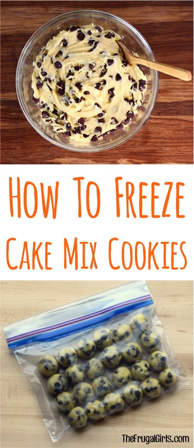 How to Freeze Cake Mix Cookie Tip from TheFrugalGirls.com