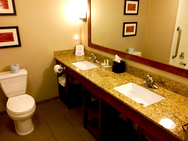 Comfort Suites Luxury Bathroom - TheFrugalGirls.com