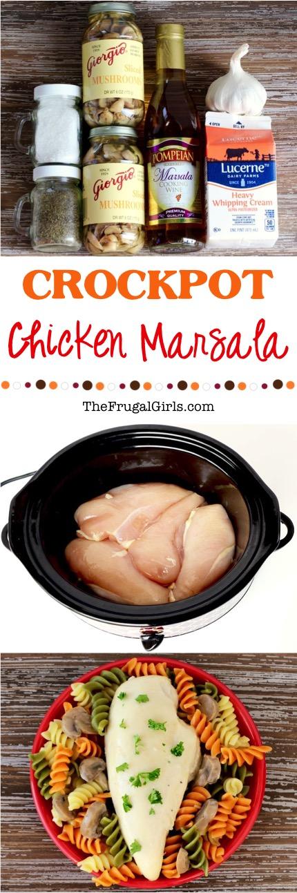 Crockpot Chicken Marsala Recipe - from TheFrugalGirls.com