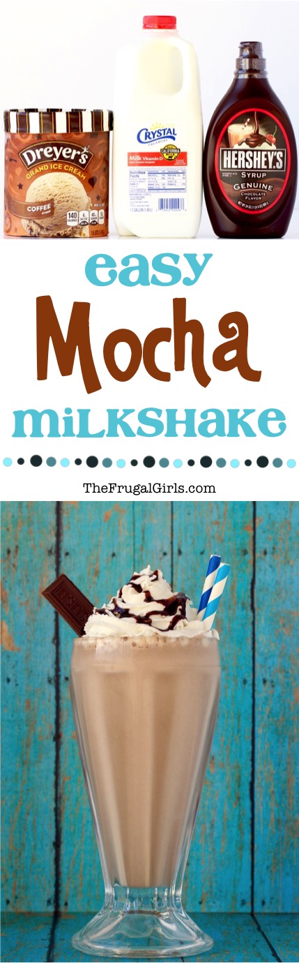 Easy Mocha Milkshake Recipe from TheFrugalGirls.com