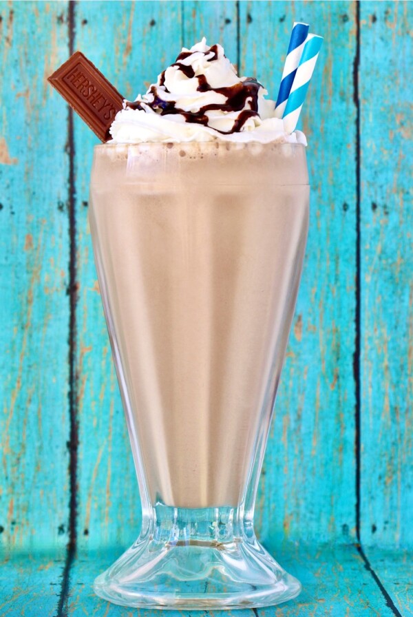 Mocha Milkshake topped with whipped cream.