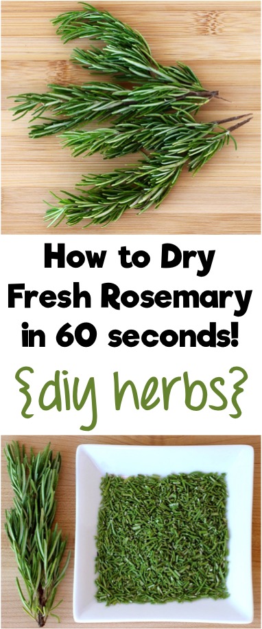 How to Dry Fresh Rosemary in 60 Seconds - DIY Herb Tips from TheFrugalGirls.com