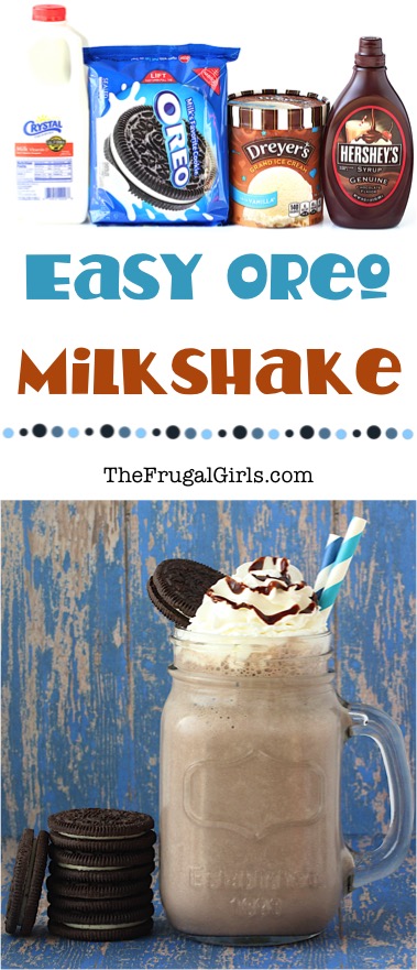 Thick Oreo Milkshake Recipe from TheFrugalGirls.com