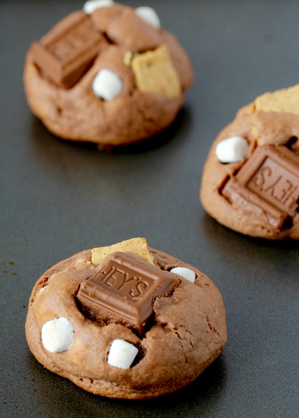 Smores Cake Mix Cookies Recipe - from TheFrugalGirls.com