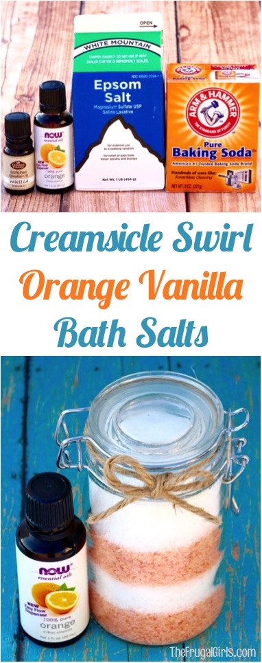 Orange Vanilla Bath Salts Recipe | at TheFrugalGirls.com