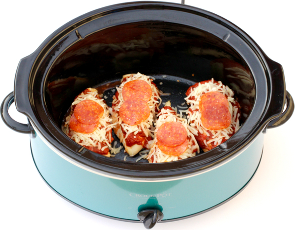 Crock Pot Pepperoni Chicken Recipe from TheFrugalGirls.com