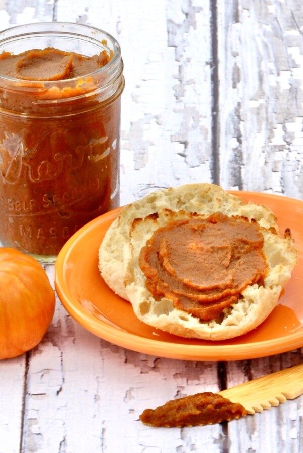 English muffin topped with Pumpkin Butter.