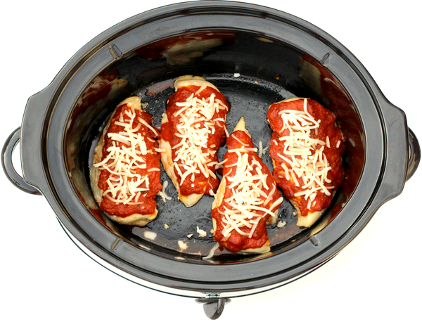 Slow Cooker Pepperoni Chicken Recipe from TheFrugalGirls.com