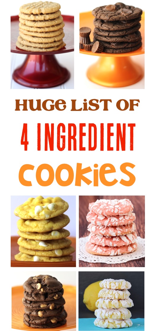 4 Ingredient Cookie Recipes at TheFrugalGirls.com