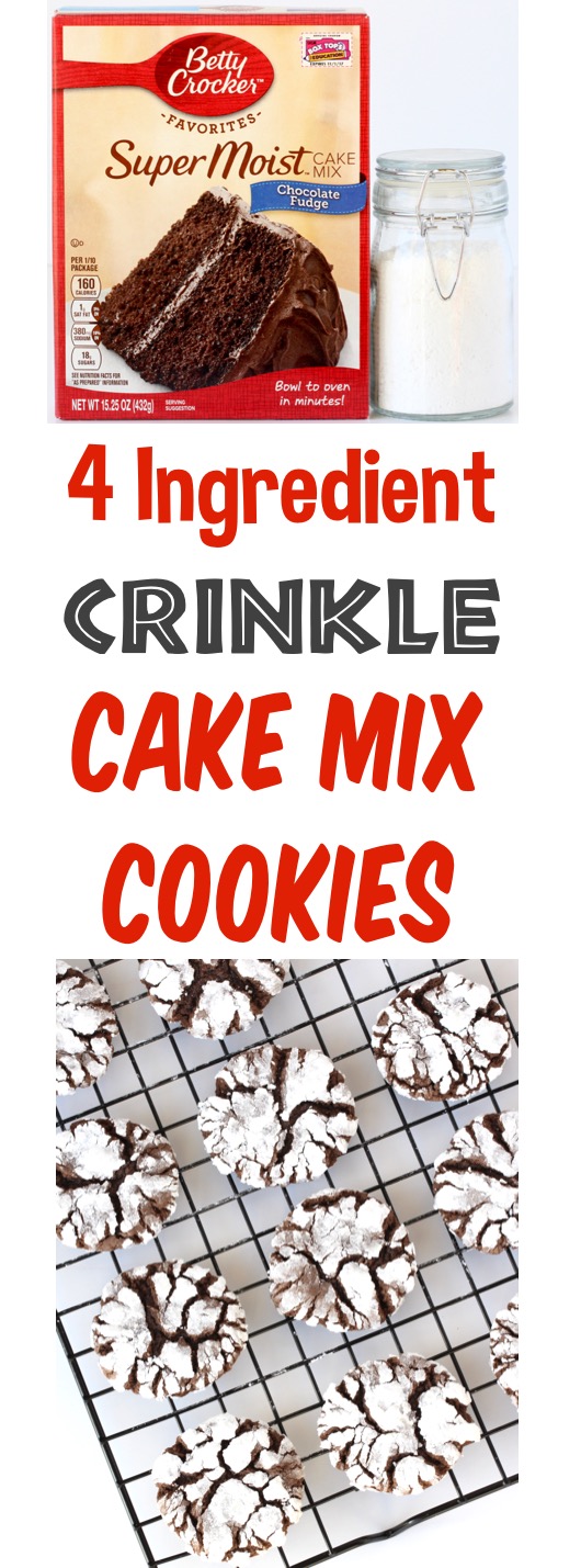 Chocolate Cake Mix Cookies Easy Crinkle Cookie Recipe