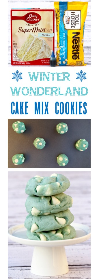 Winter Wonderland Cake Mix Cookies Recipe | TheFrugalGirls.com