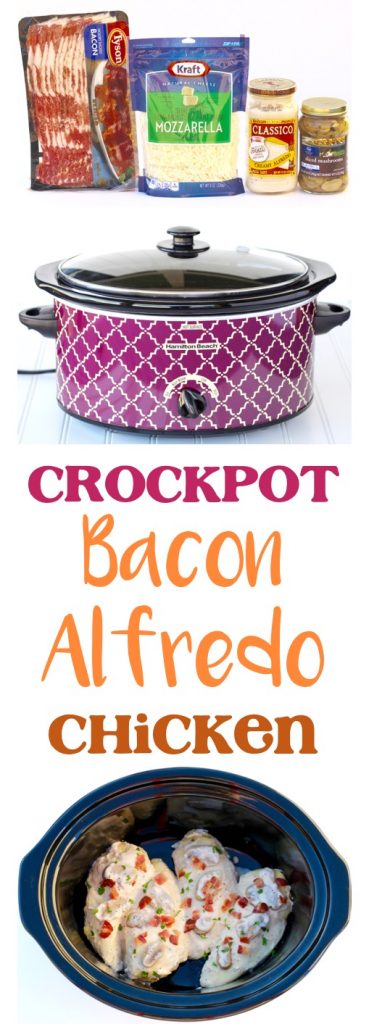 Slow Cooker Alfredo Chicken with Bacon! (5 Ingredients) - The Frugal Girls
