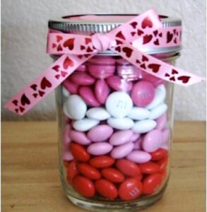 Valentine's Day M&M Gift in a Jar