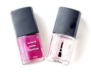 Containers of nail polish.