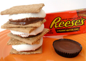 Stack of Reese\'s smore\'s.
