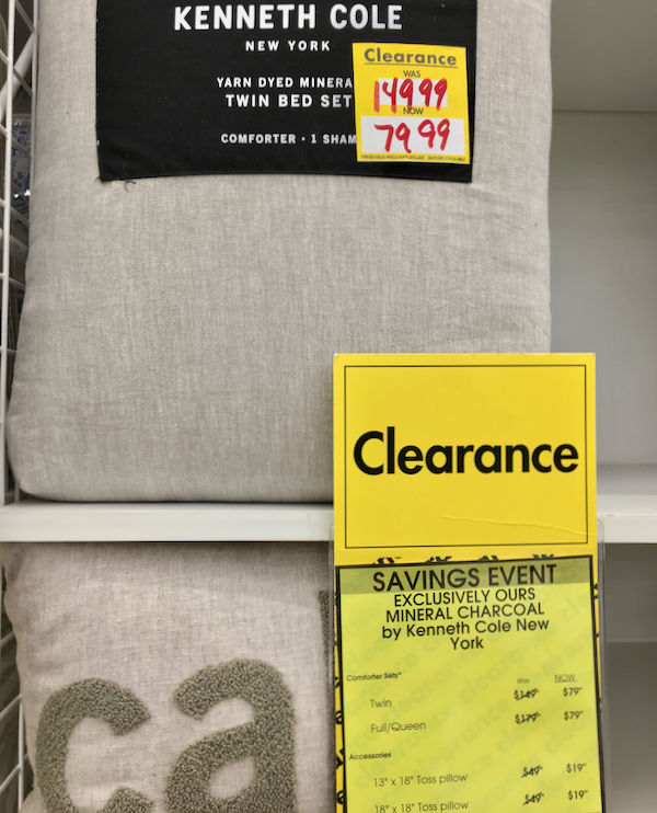 Bed Bath and Beyond Department Clearance