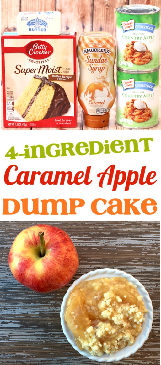 Apple Dump Cake with Pie Filling - Easy Caramel Apple Dump Cake Recipe - Simple and SO delicious