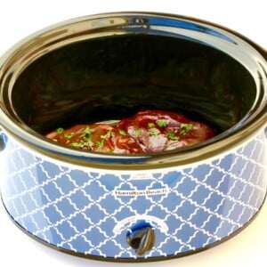 BBQ Ranch Pork Chops in a slow cooker.