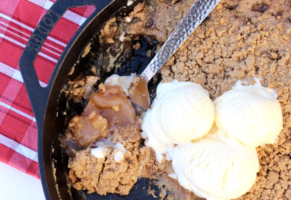 Cast Iron Apple Cobbler with Cake Mix