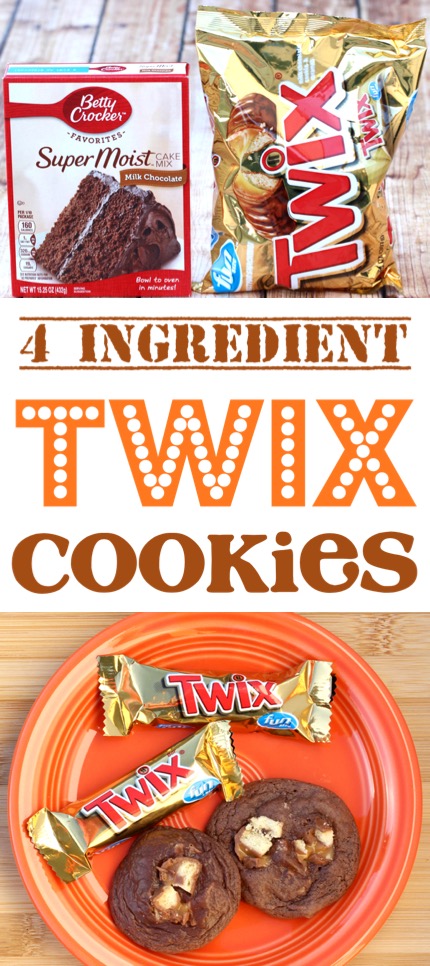 Chocolate Cookies Recipes Easy Twix Cake Mix Cookie Recipe 4 Ingredients