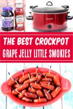 Grape Jelly Smokies with toothpicks.