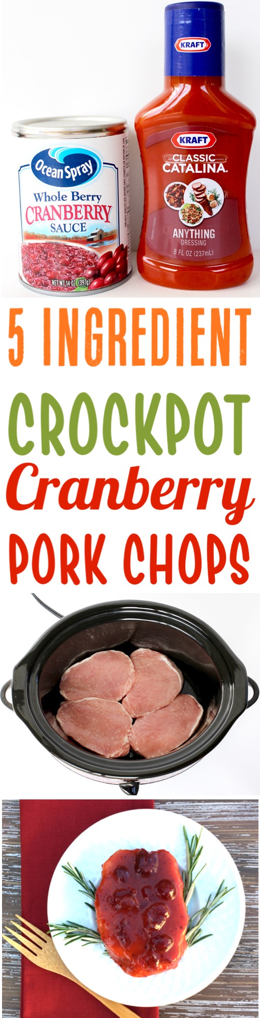 Crockpot Pork Chops Easy 5 Ingredient Cranberry Pork Chop Recipe