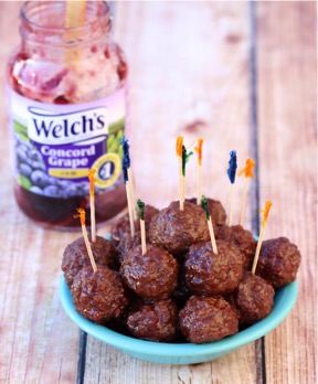 Crockpot Grape Jelly Meatballs Recipe at TheFrugalGirls.com