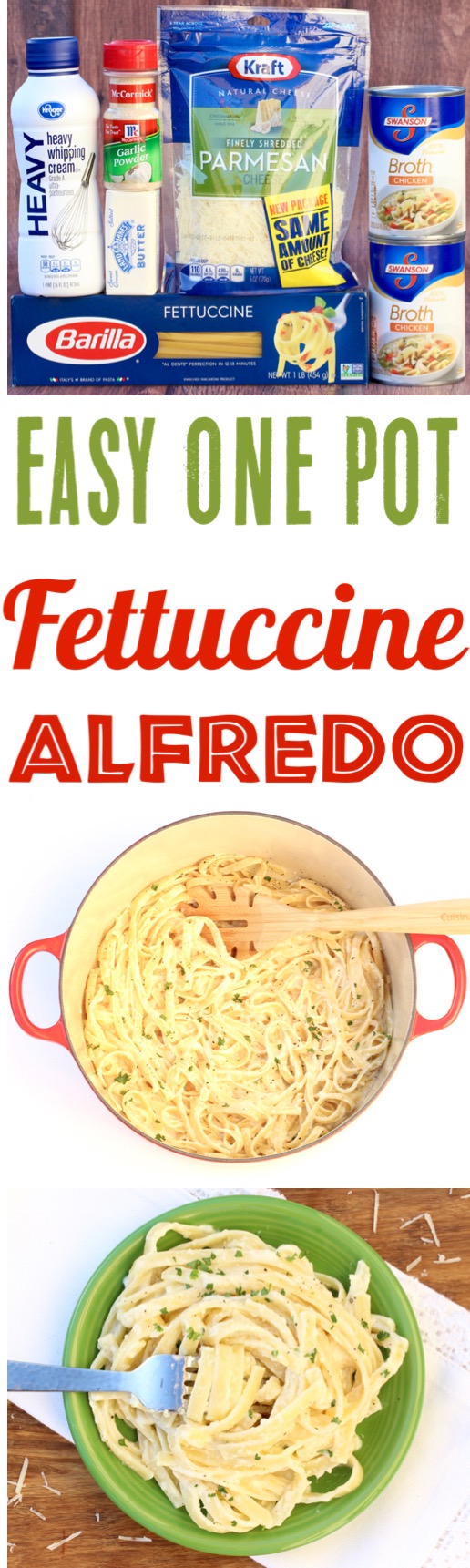 One Pot Fettuccine Alfredo Recipe Easy Pasta Dinner