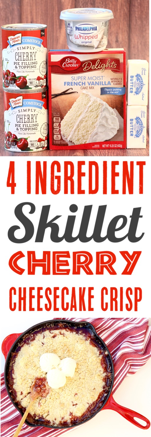 Cherry Cheesecake Recipe Easy Skillet Cherry Crisp - Just 4 Ingredients