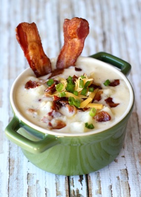 Loaded Baked Potato Soup Recipe {Easy One Pot from TheFrugalGirls.com}