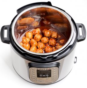 Cooking Meatballs with sauce in an Instant Pot.