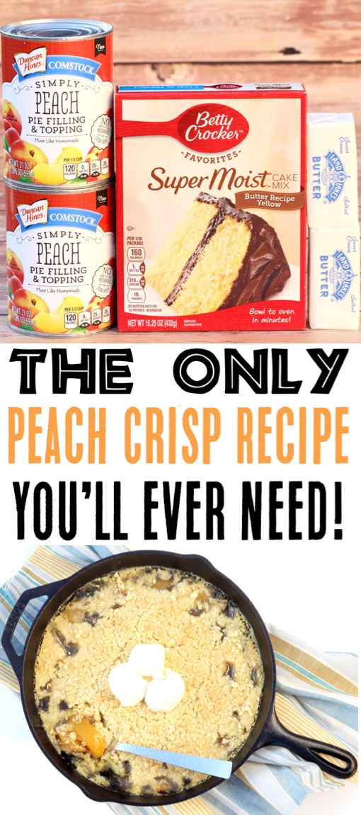 Peach Cobbler Easy Dump Cake Recipe Using Canned Peach Pie Filling