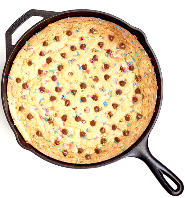 M&M and Chocolate Chip Skillet Cookie - Chicken Fried Kitchen