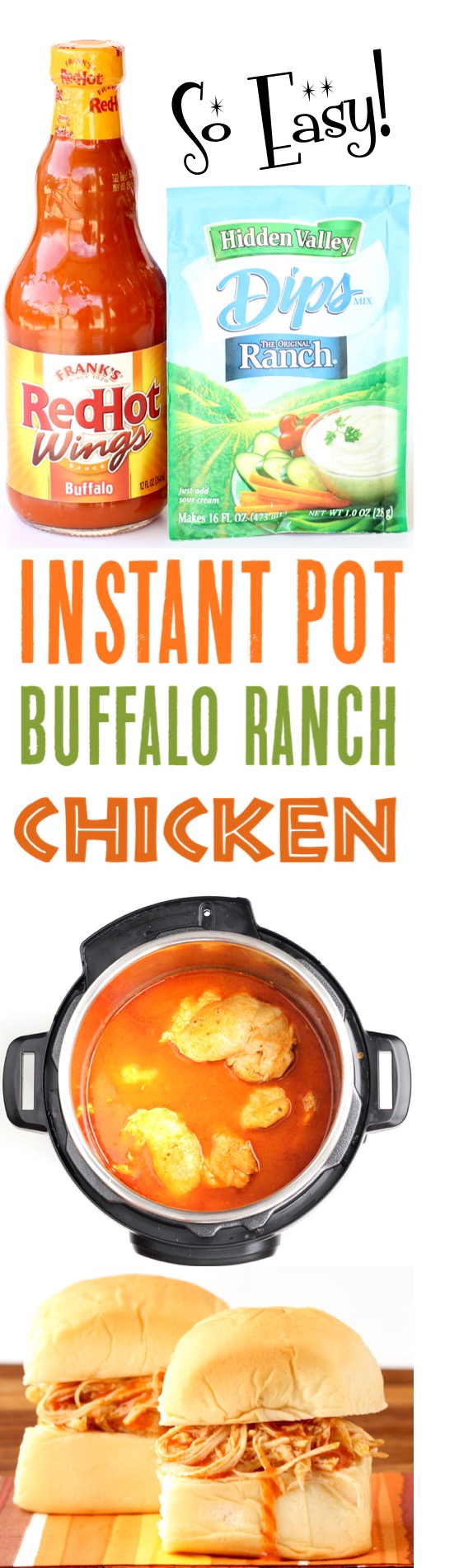 Instant Pot Buffalo Chicken Sliders