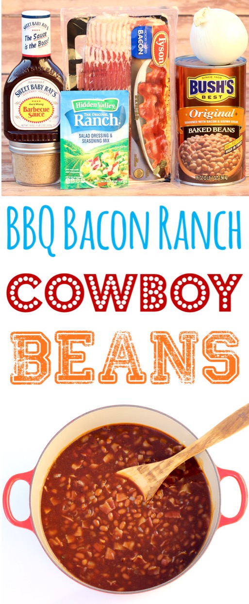 Cowboy Beans Recipe Easy Barbecue Bacon Ranch Bean Side Dish