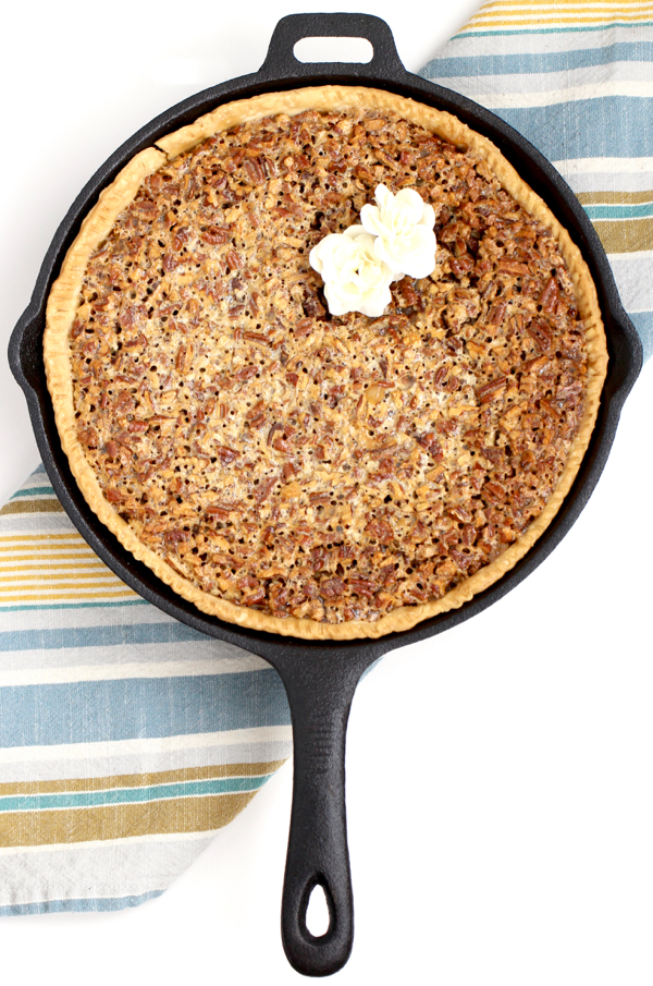 Cast Iron Skillet Maple Pecan Pie - Of Batter and Dough