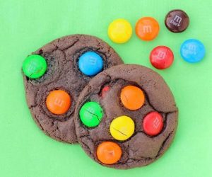 Dark Chocolate M&M Cookies Recipe at TheFrugalGirls.com