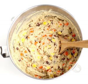 Reese's mixed into cookie dough.
