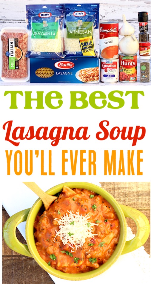 Lasagna Soup Easy Recipe with Italian Sausages