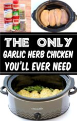 Garlic herb chicken in crock pot.
