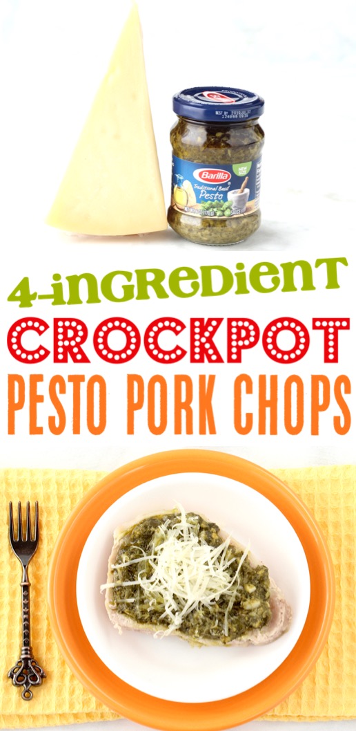 Crockpot Pork Chops Easy Healthy Slow Cooker Pesto Pork Chop Recipe - Just 4 Ingredients