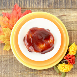 Plate of maple barbecue pork chops.
