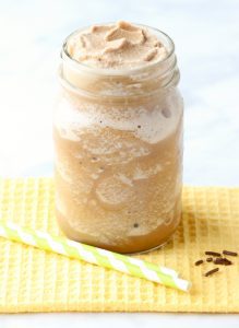 Mocha frappe in a jar.