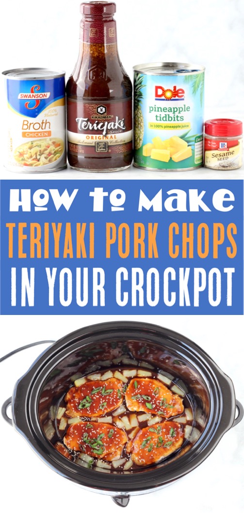 Crockpot Pork Chops Easy 4 Ingredients Teriyaki Slow Cooker Pork Chop Recipe