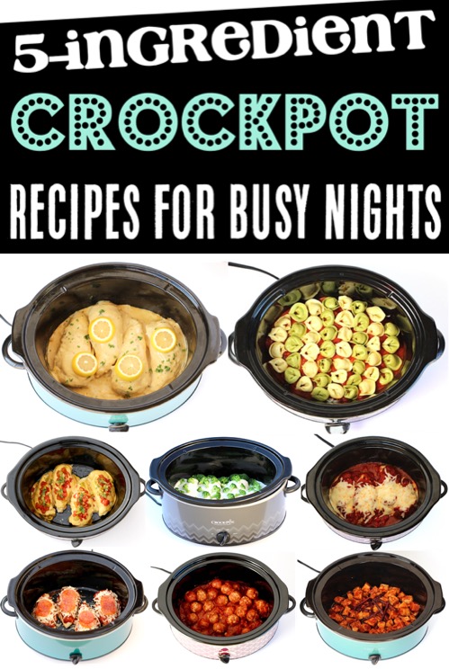 5 Ingredient Crock Pot Recipes - Easy Slow Cooker Dinners with 5 Ingredients or Less... perfect for those Busy Nights