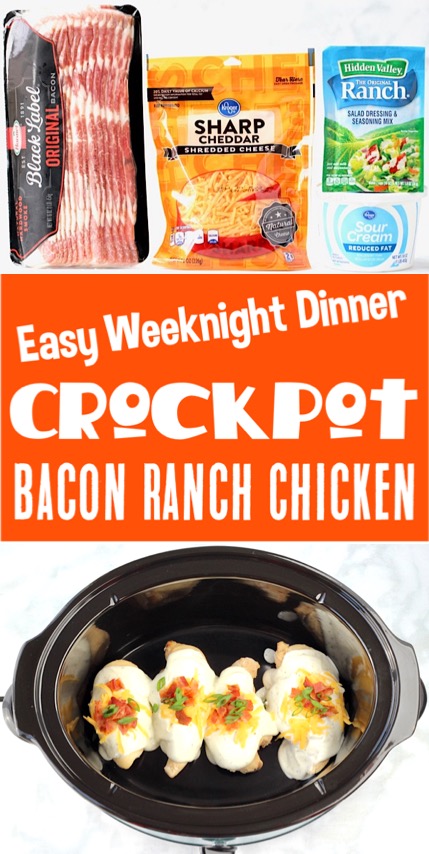 Crockpot Recipes Easy Chicken Meals - Bacon Ranch Chicken Dinner