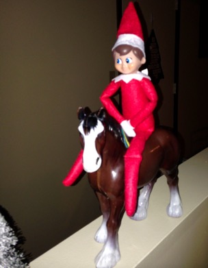 Elf on the Shelf Horseback Riding